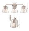 FUL-913-PN-CL Fulton 3 Light Bathroom Vanity | Dimensions Image