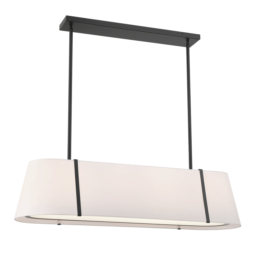 Crystorama Fulton 41.75'' Linear Oval Chandelier in Black - Front View