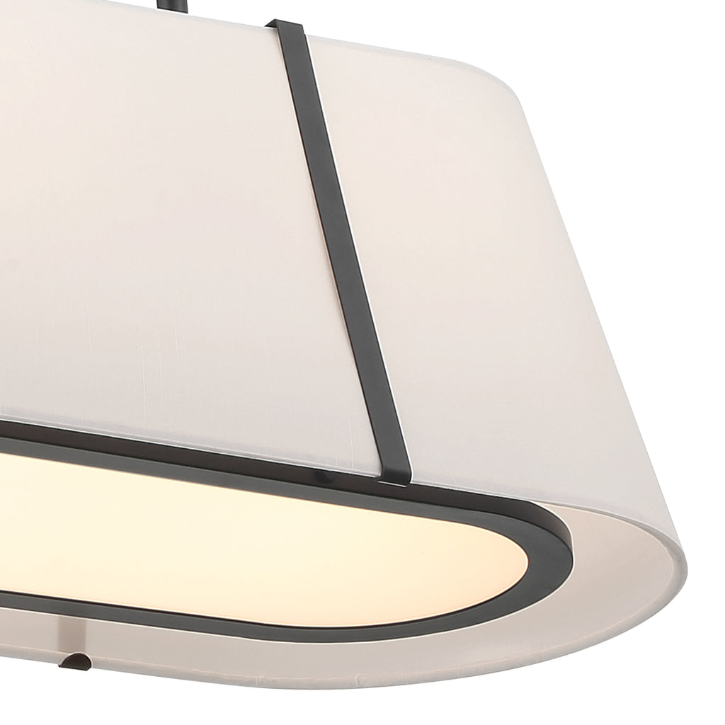 Crystorama Fulton 41.75'' Linear Oval Chandelier in Black - Additional View