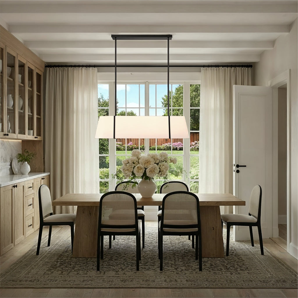 Crystorama Fulton 41.75'' Linear Oval Chandelier in Black - Lifestyle View