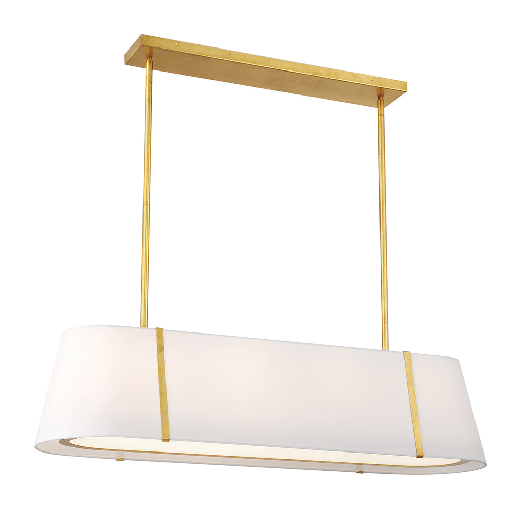 Crystorama Fulton 41.75'' Linear Oval Chandelier in Antique Gold - Front View