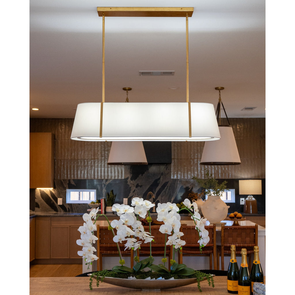 Crystorama Fulton 41.75'' Linear Oval Chandelier in Antique Gold - Lifestyle View