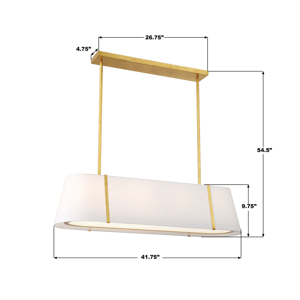 Crystorama Fulton 41.75'' Linear Oval Chandelier - Product Dimensions