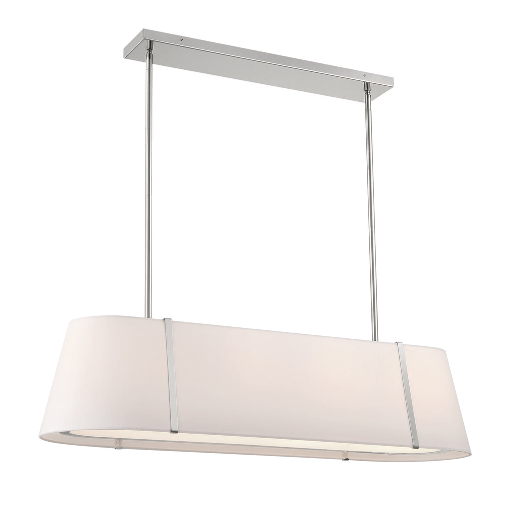 Crystorama Fulton 41.75'' Linear Oval Chandelier in Polished Nickel - Front View