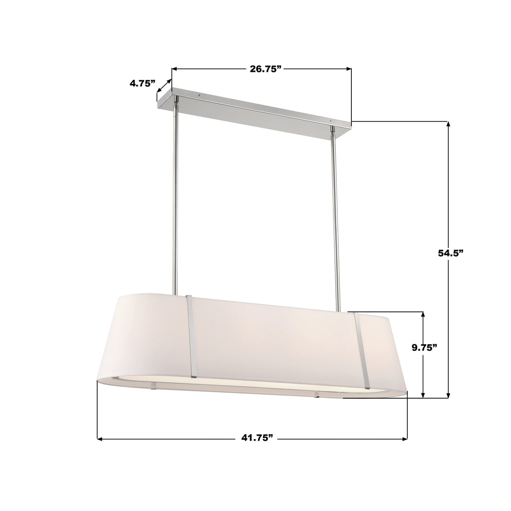 Crystorama Fulton 41.75'' Linear Oval Chandelier - Product Dimensions