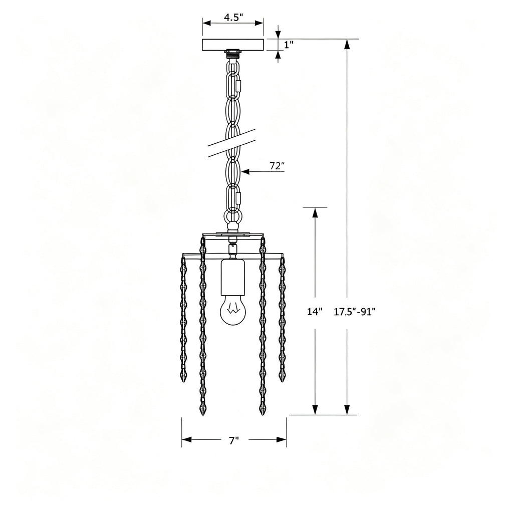 Crystorama Gabrielle 7'' Chandelier - Product Dimensions