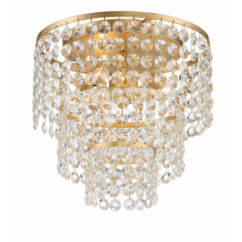 Crystorama Gabrielle 14'' Flush Mount in Antique Gold - Additional View