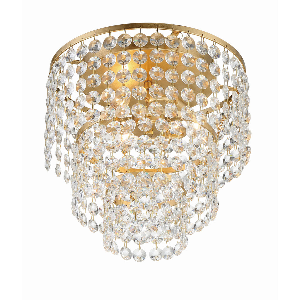 Crystorama Gabrielle 14'' Flush Mount in Antique Gold - Additional View