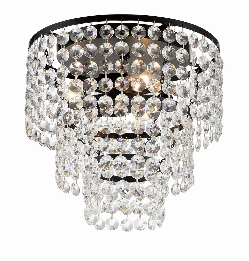 Crystorama Gabrielle 14" Flush Mount in Matte Black - Additional View