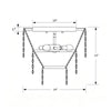 Crystorama Gabrielle 14" Flush Mount - Product Dimensions