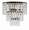 Crystorama Gabrielle 14" Flush Mount in Matte Black - Front View