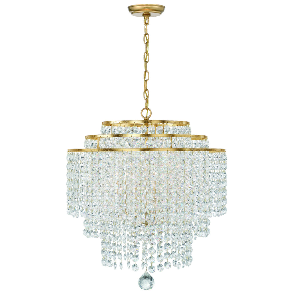 Crystorama Gabrielle 22'' Chandelier in Antique Gold - Front View
