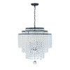 Crystorama Gabrielle 22'' Chandelier in Matte Black - Front View
