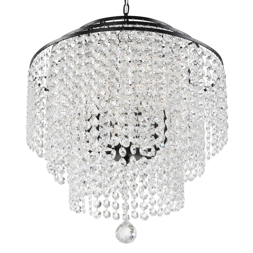 Crystorama Gabrielle 22'' Chandelier in Matte Black - Additional View