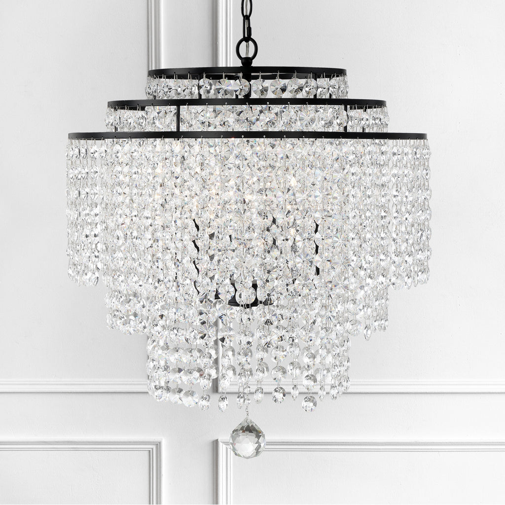 Crystorama Gabrielle 22'' Chandelier in Matte Black - Lifestyle View