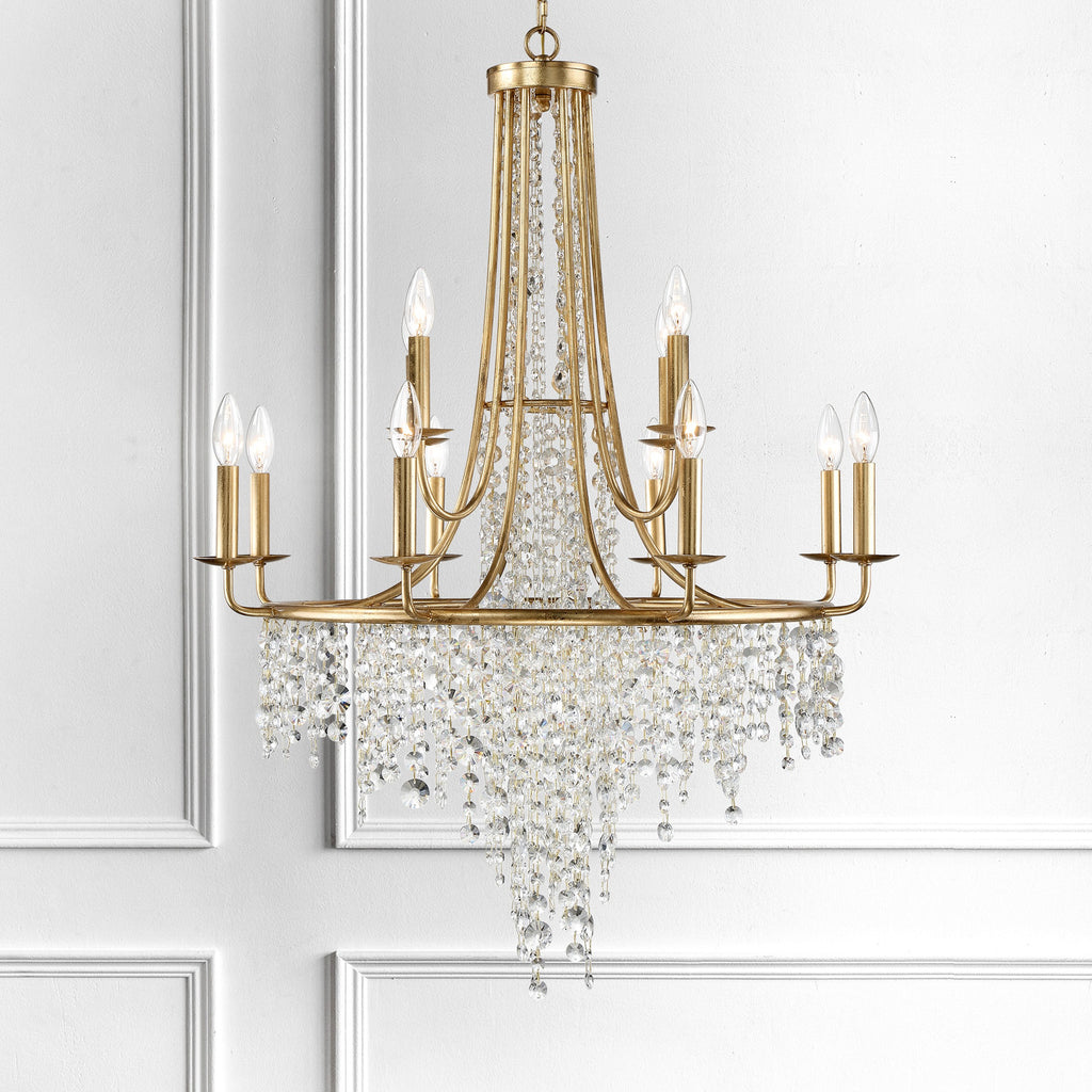 Crystorama Gabrielle 30'' Chandelier in Antique Gold - Lifestyle View