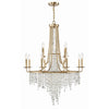 Crystorama Gabrielle 30'' Chandelier in Antique Gold - Front View