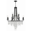 Crystorama Gabrielle 30'' Chandelier in Matte Black - Front View