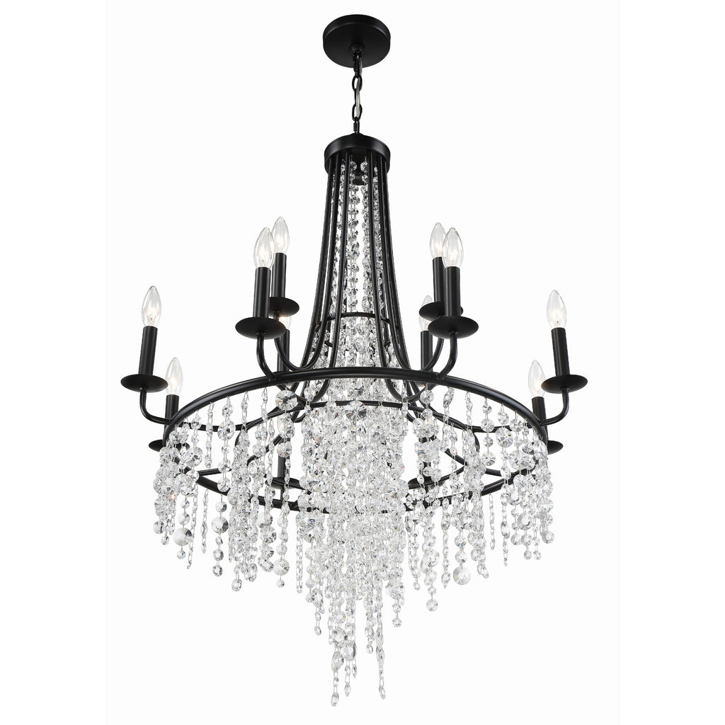 Crystorama Gabrielle 30'' Chandelier in Matte Black - Additional View
