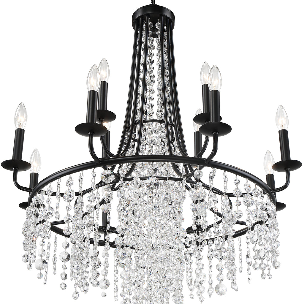 Crystorama Gabrielle 30'' Chandelier in Matte Black - Additional View