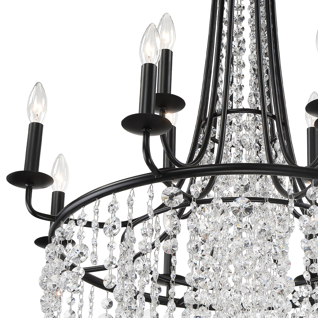 Crystorama Gabrielle 30'' Chandelier in Matte Black - Additional View