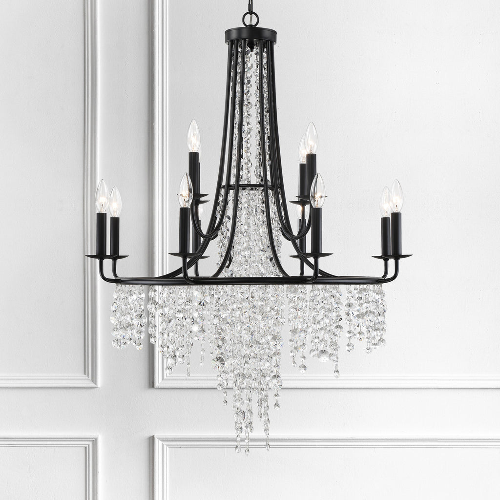 Crystorama Gabrielle 30'' Chandelier in Matte Black - Lifestyle View