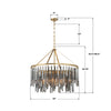 GEM-7005-MG-SS Gemma 32'' Chandelier | Dimensions Image