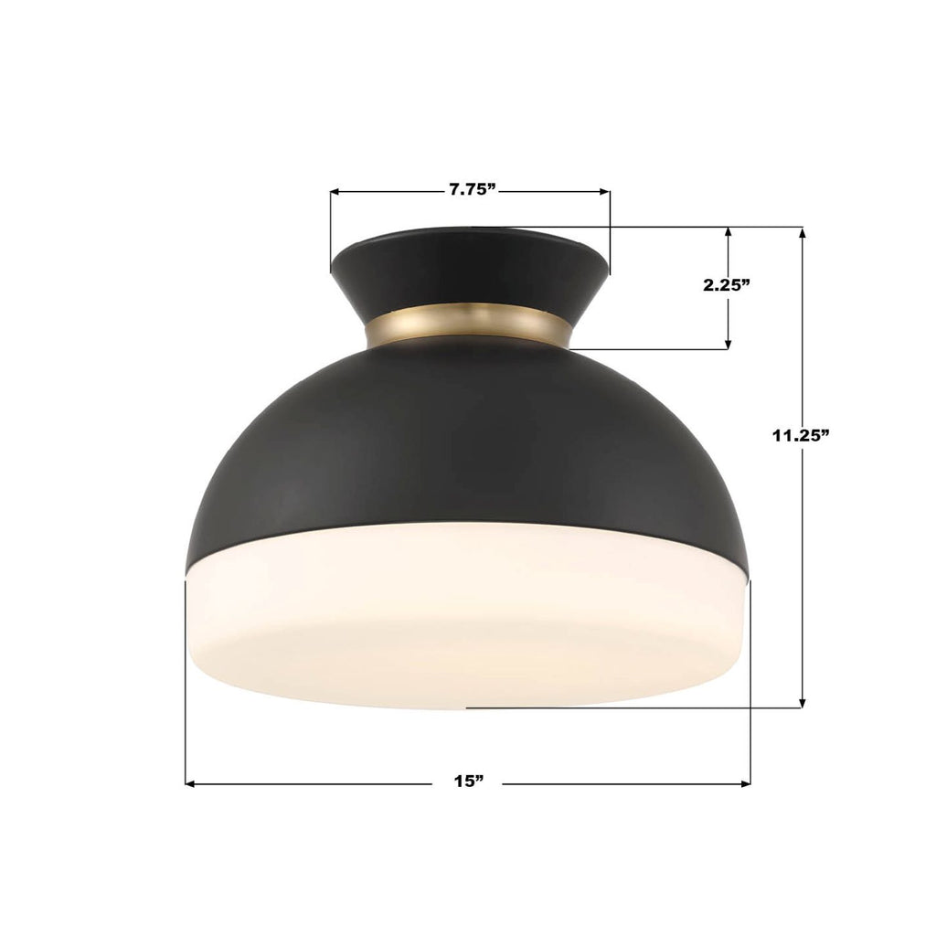 GID-4003-MK-VG Gidget 15'' Flush Mount | Dimensions Image