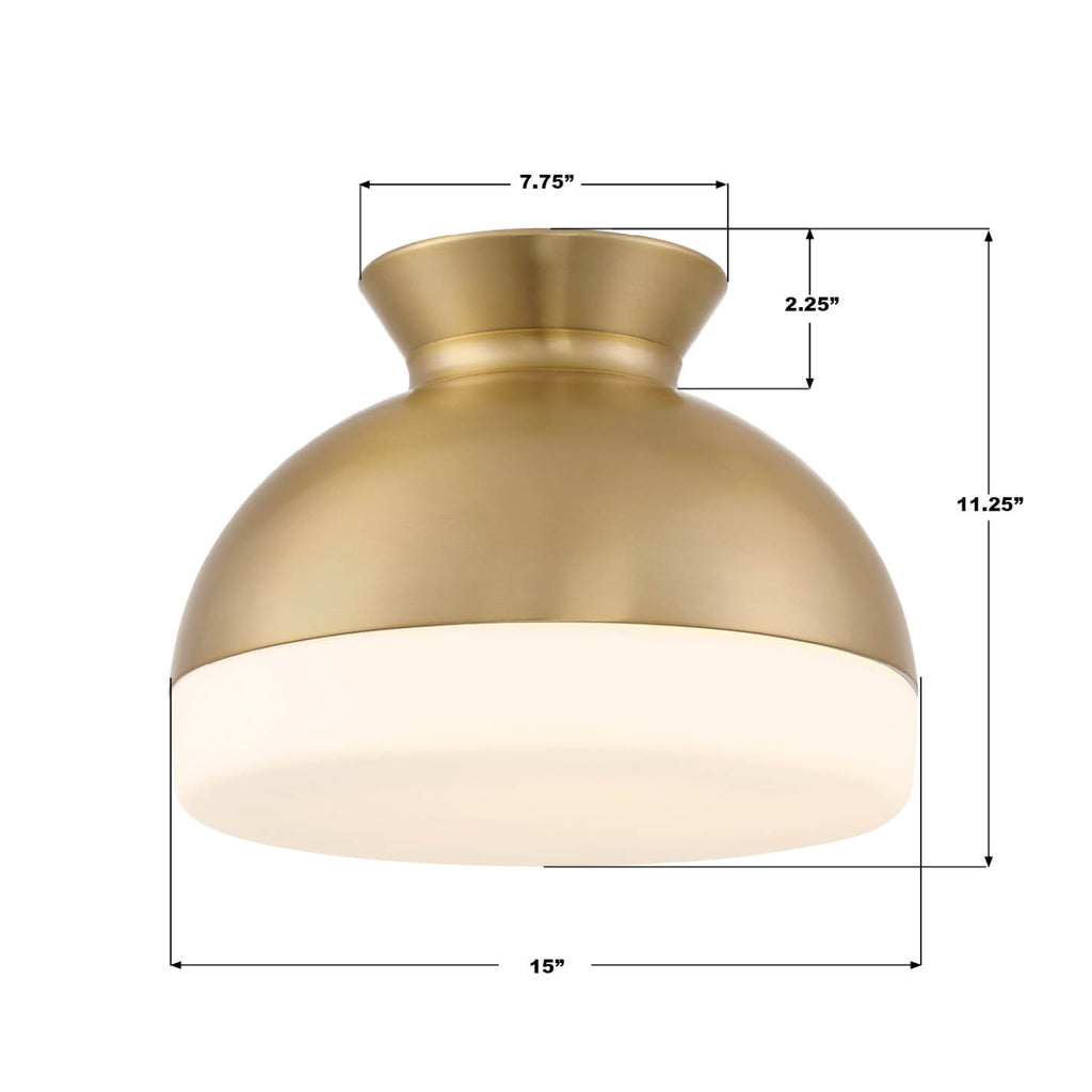 GID-4003-VG Gidget 15'' Flush Mount | Dimensions Image