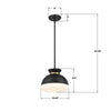 GID-4005-MK-VG Gidget 10.25'' Pendant | Dimensions Image