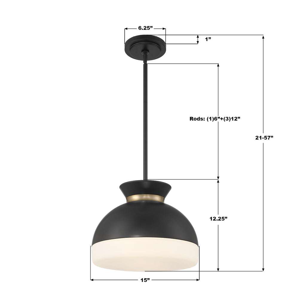 GID-4015-MK-VG Gidget 15'' Pendant | Dimensions Image