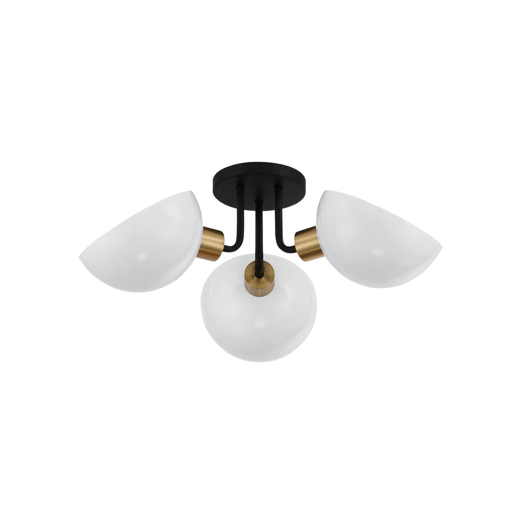 Crystorama Gigi 22.75'' Semi Flush Mount in Black + Aged Brass - Additional View