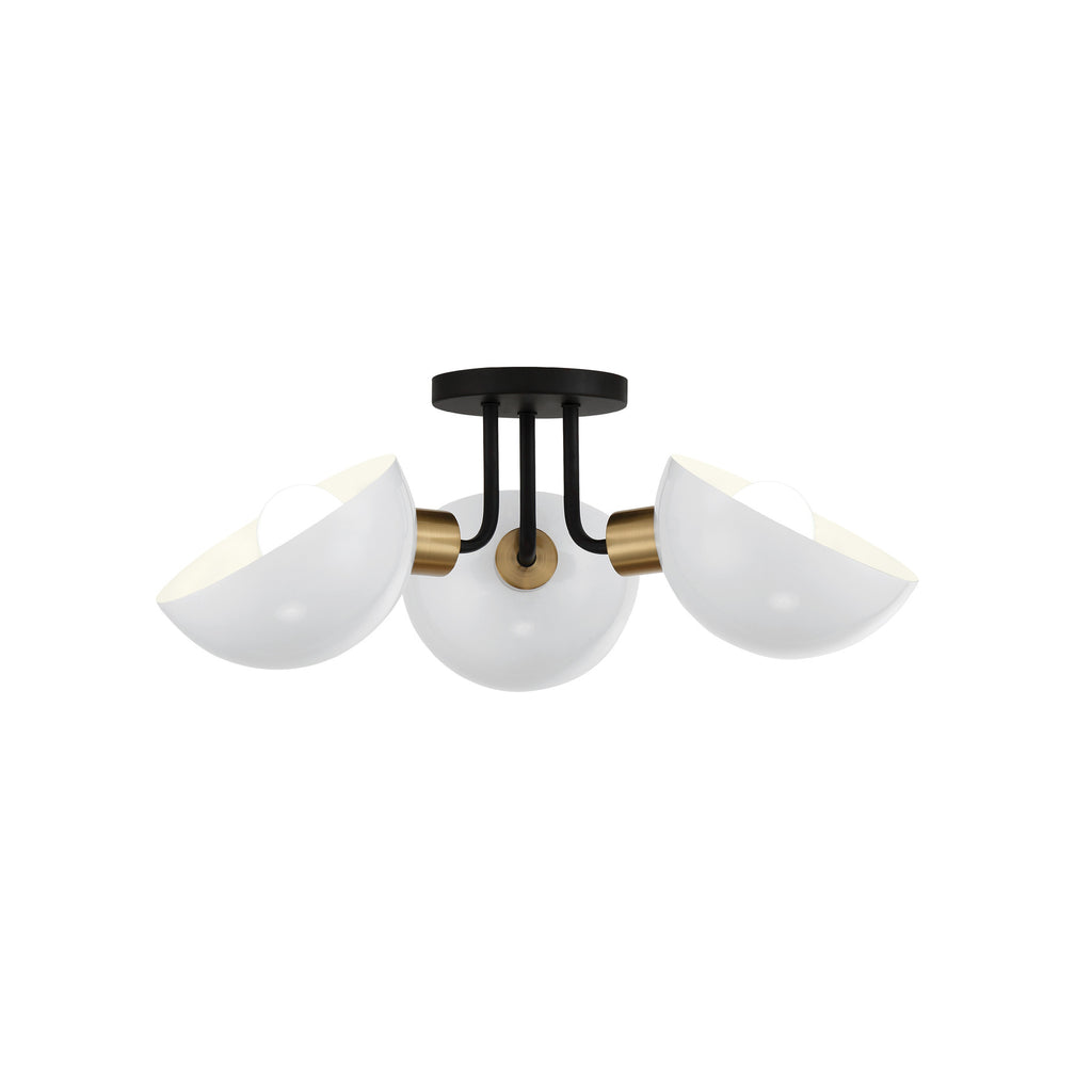 Crystorama Gigi 22.75'' Semi Flush Mount in Black + Aged Brass - Additional View