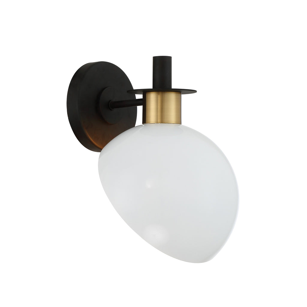 Crystorama Gigi 8'' Sconce in Black + Aged Brass - Additional View
