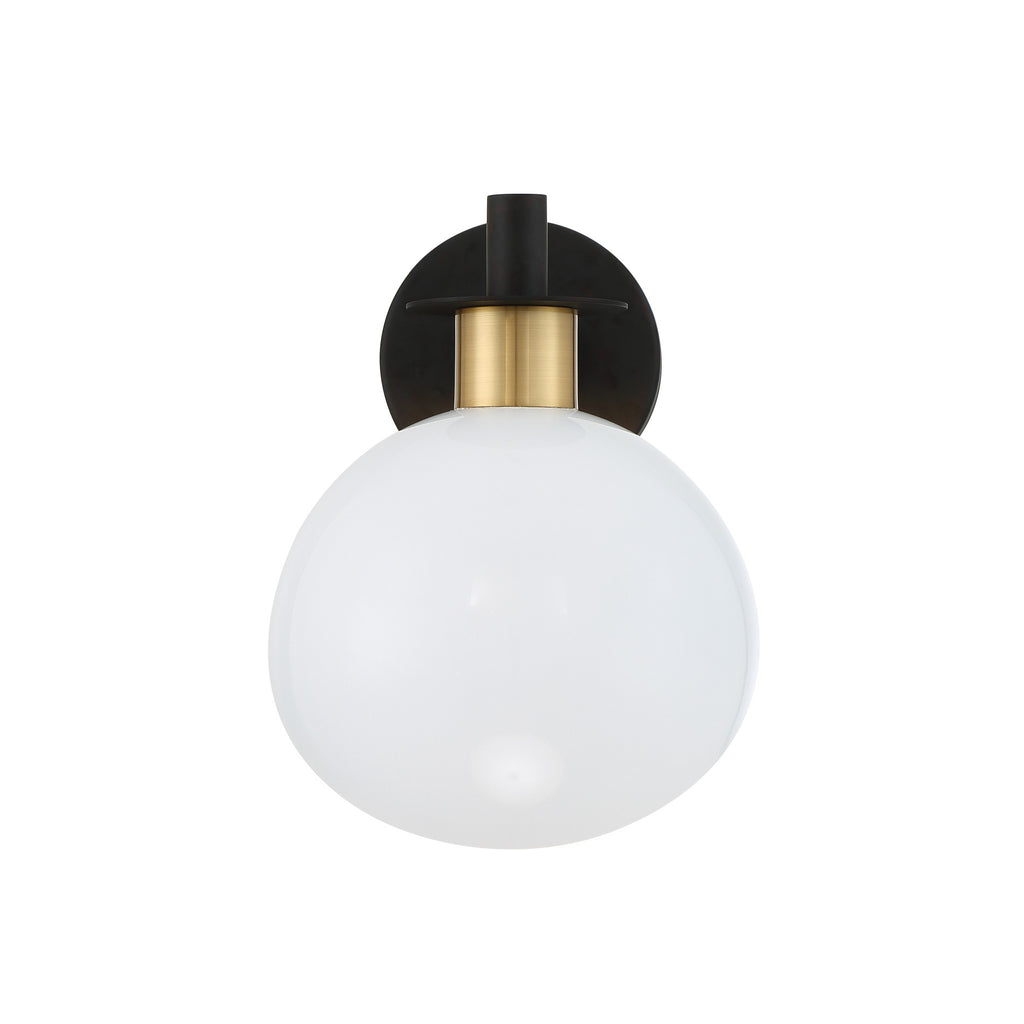 Crystorama Gigi 8'' Sconce in Black + Aged Brass - Additional View