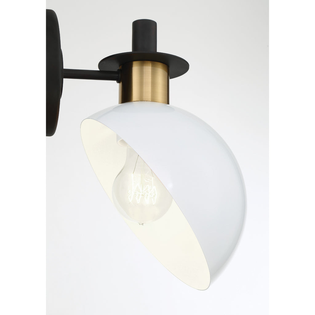 Crystorama Gigi 8'' Sconce in Black + Aged Brass - Additional View