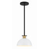 Crystorama Gigi 10'' Pendant in Black + Aged Brass - Front View