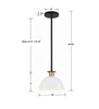 GIG-813-BK-AG Gigi 1 Light Mini Pendant | Dimensions Image