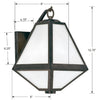 GLA-9701-OP-BC Brian Patrick Flynn for Crystorama Glacier 1 Light Outdoor Sconce | Dimensions Image