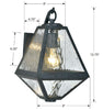 GLA-9701-WT-BC Brian Patrick Flynn Glacier 1 Light Outdoor Sconce | Dimensions Image