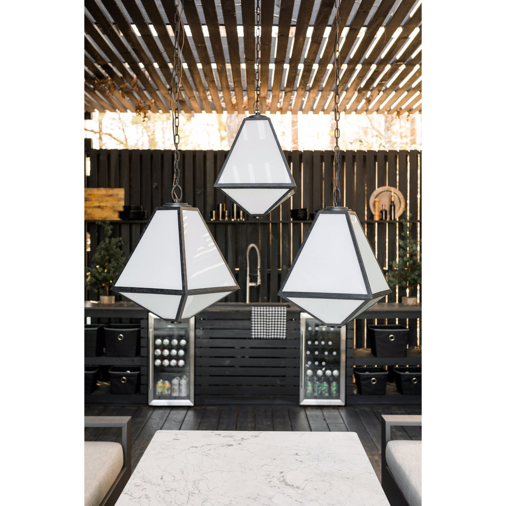 Crystorama Glacier 14'' Outdoor Pendant in Black Charcoal - Lifestyle View