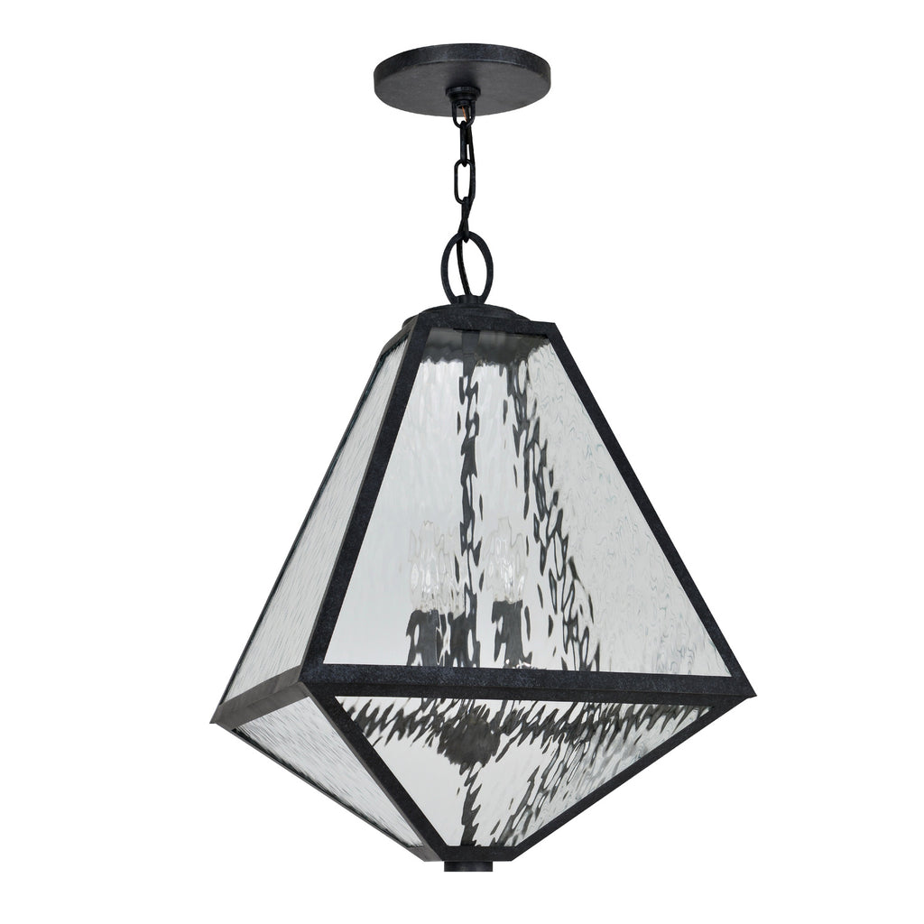 Crystorama Glacier 14'' Outdoor Pendant in Black Charcoal - Additional View