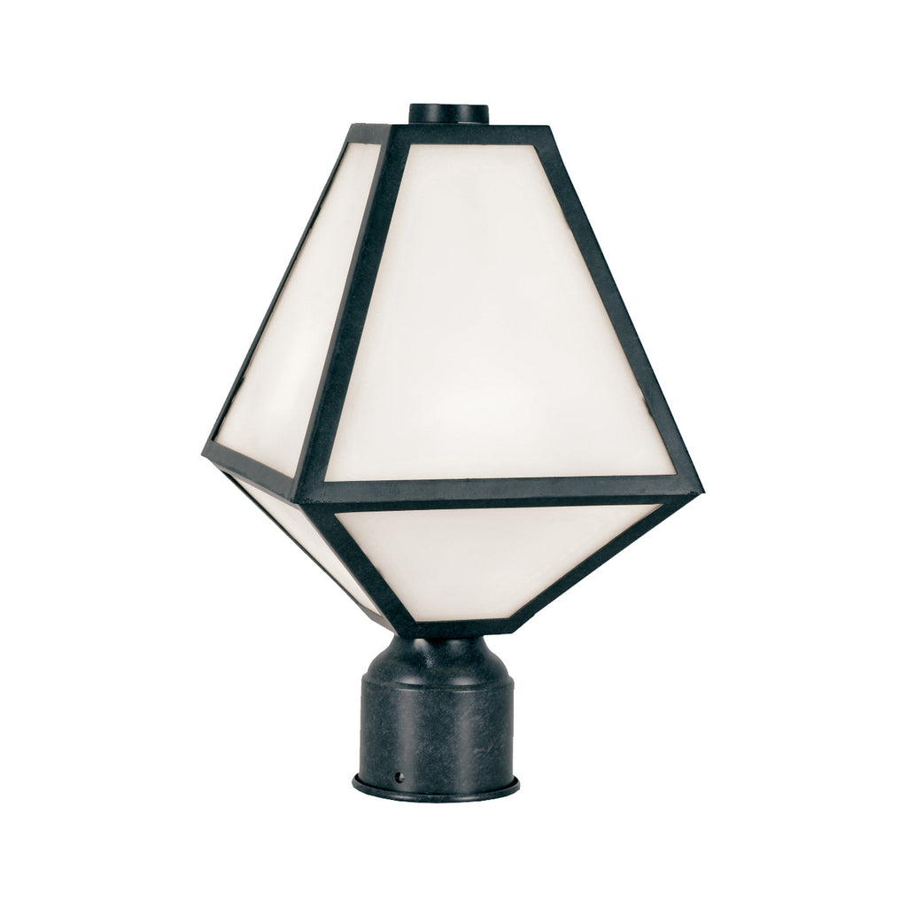 Crystorama Glacier 8'' Outdoor Post in Black Charcoal - Front View