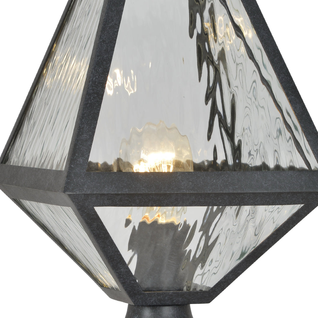 Crystorama-OPEN-BOX Brian Patrick Flynn Glacier 1 Light Outdoor Post in Black Charcoal - Additional View