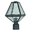 Crystorama-OPEN-BOX Brian Patrick Flynn Glacier 1 Light Outdoor Post in Black Charcoal - Front View