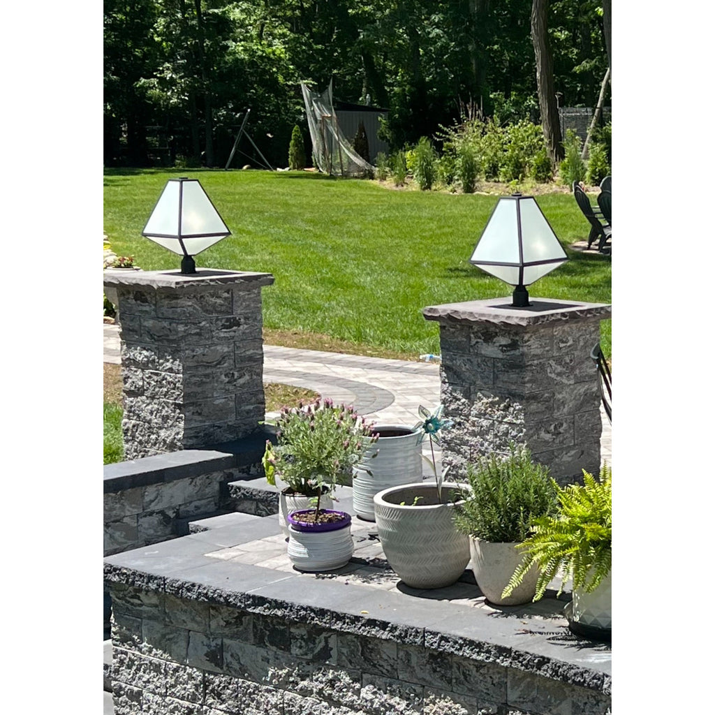 Crystorama Glacier 14'' Outdoor Post in Black Charcoal - Lifestyle View