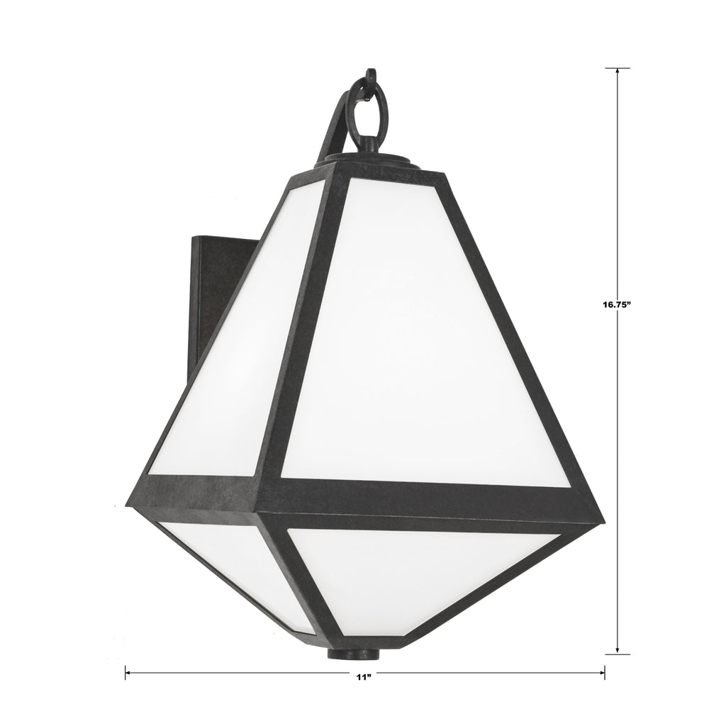 GLA-9722-OP-BC_ULN Brian Patrick Flynn Glacier 2 Light Outdoor Sconce | Dimensions Image