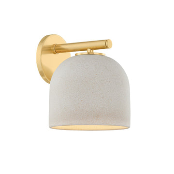Aged Brass/Ceramic Cream Pebble