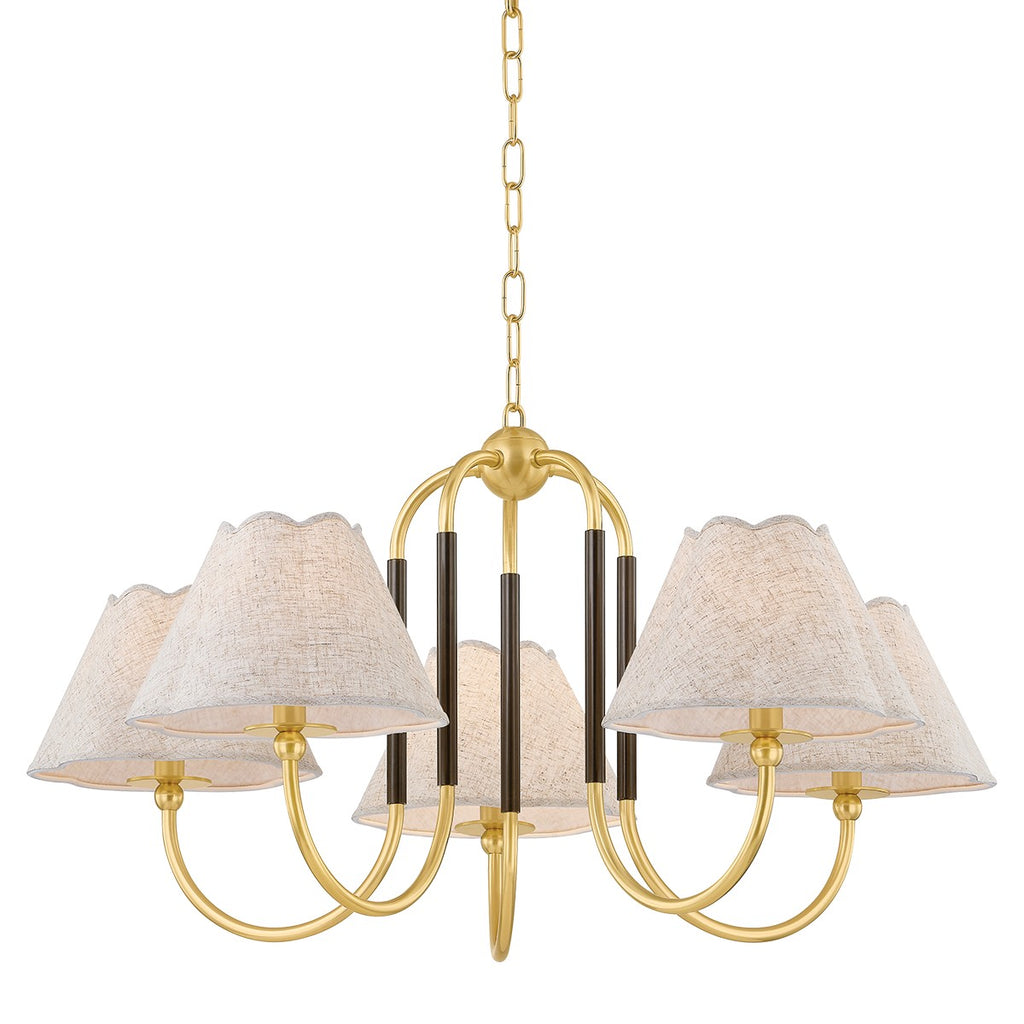 H1043805-AGB/TRB Janie 5 Light Chandelier | Main Image