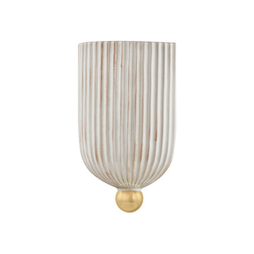 Aged Brass/Ceramic Fluted Cream